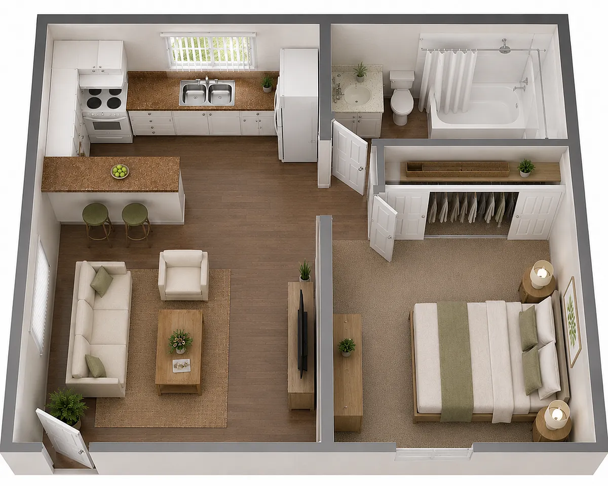 Floor plan 1X1 R