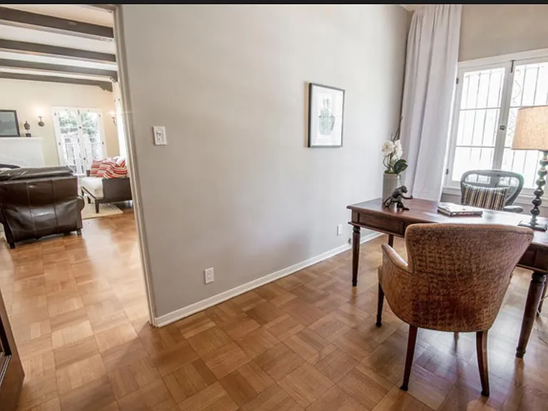 other angle of office off living room