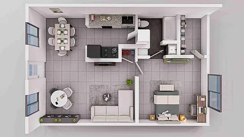 Floor plan 1X1-B
