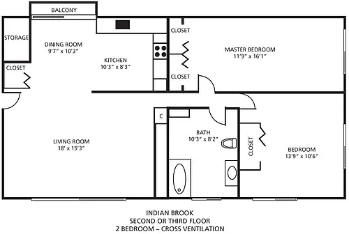Floor plan Two Bedroom C