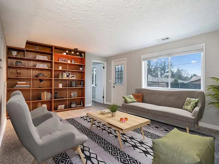 This image shows a virtually furnished space. This space comes unfurnished but can be beautifully furnished by our in-house design team for an additional fee.