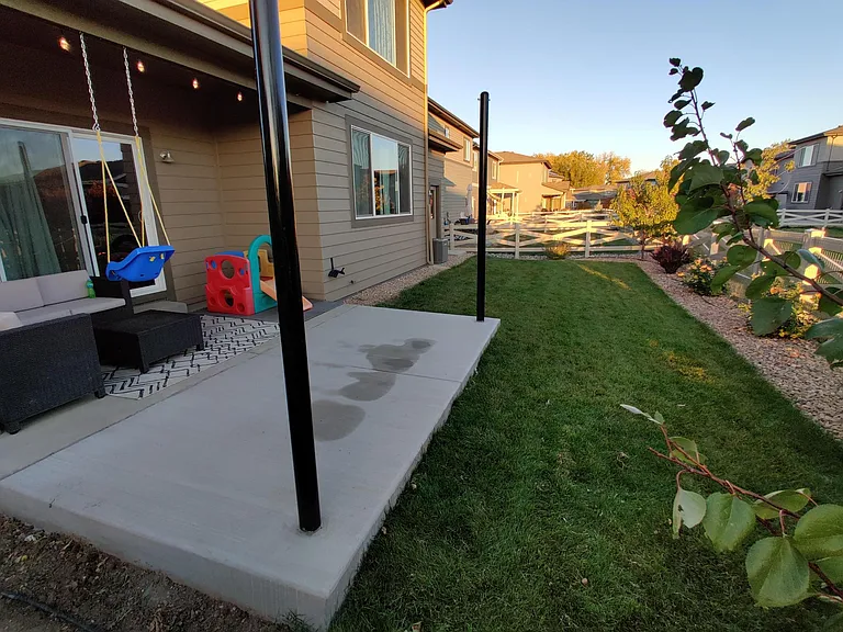 Back yard patio with plenty of shade