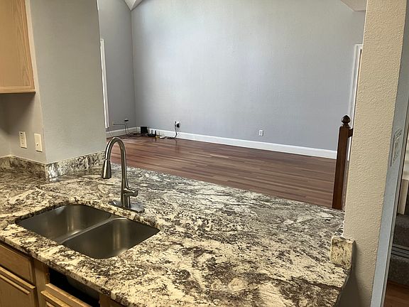 Kitchen sink and family room