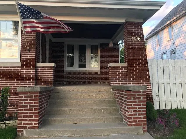 Private front door entrance and patio