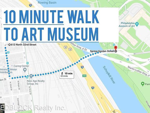 10 minute walk to Art Museum