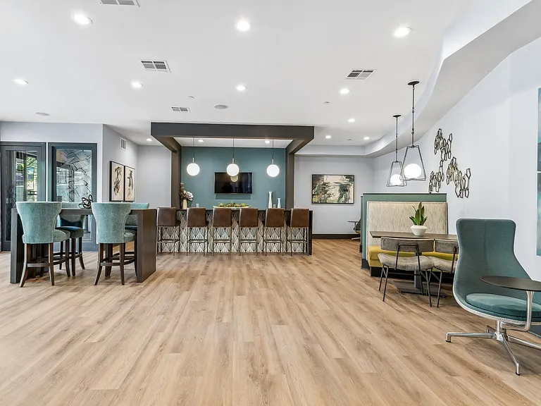 Clubroom with kitchen and bar