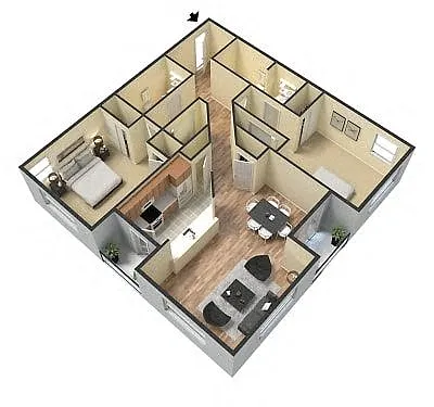 Floor plan 2x2 Alder