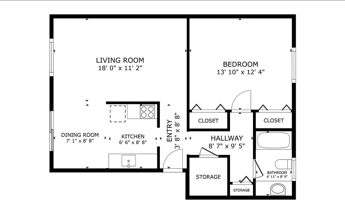 Floor plan 1 Bedroom