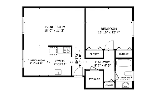 Floor plan 1 Bedroom