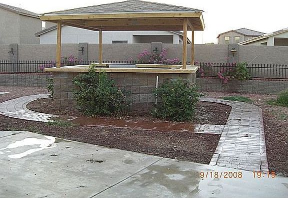 gazebo with sink and BBQ
