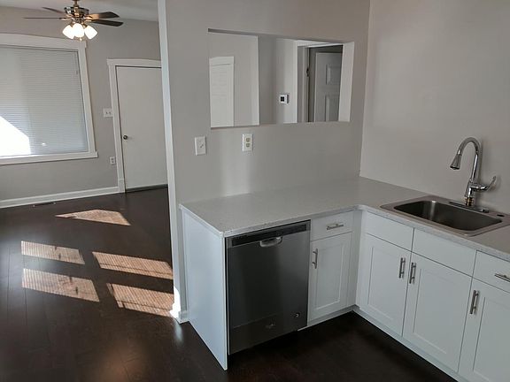 Kitchen, into living room