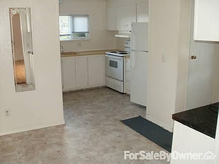 Dining area view into the kitchen