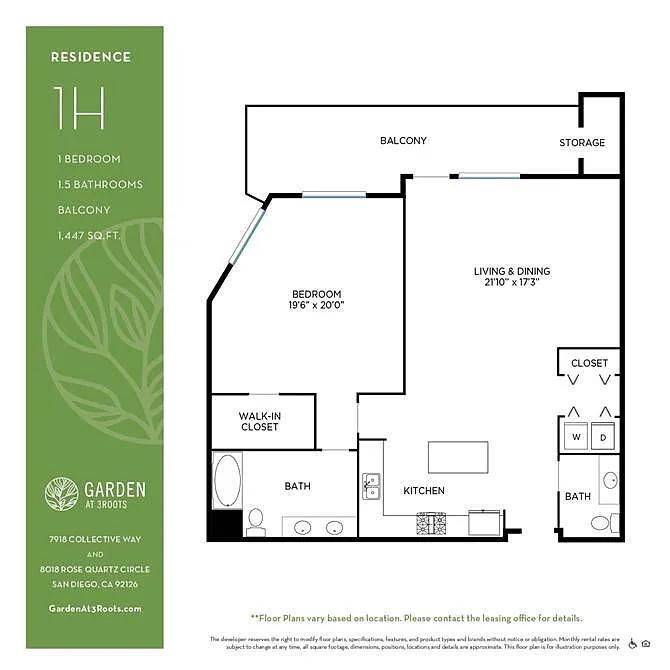Floor plan 1H