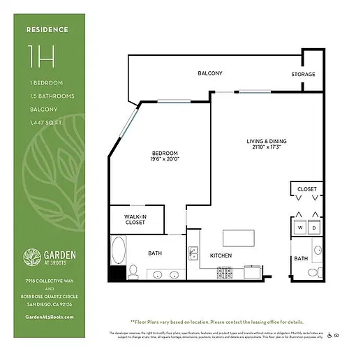 Floor plan 1H