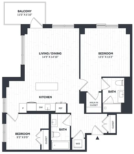 Floor plan 2 Bed/2 Bath - Stratos - CC02b