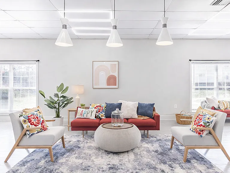 Bright and welcoming community lounge