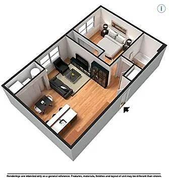 Floor plan Junior One Bedroom