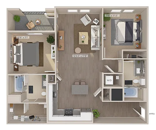 Floor plan Executive Townhome + Private Balcony