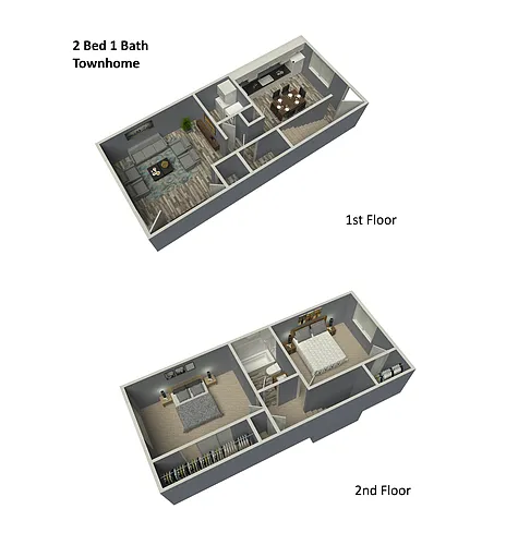Floor plan 2 Bed 1 Bath