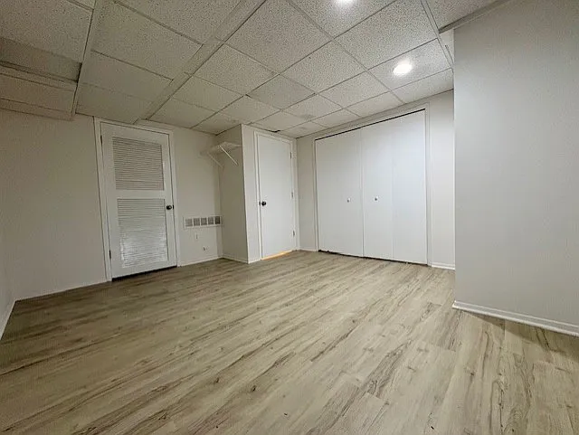 finished lower level with large closet