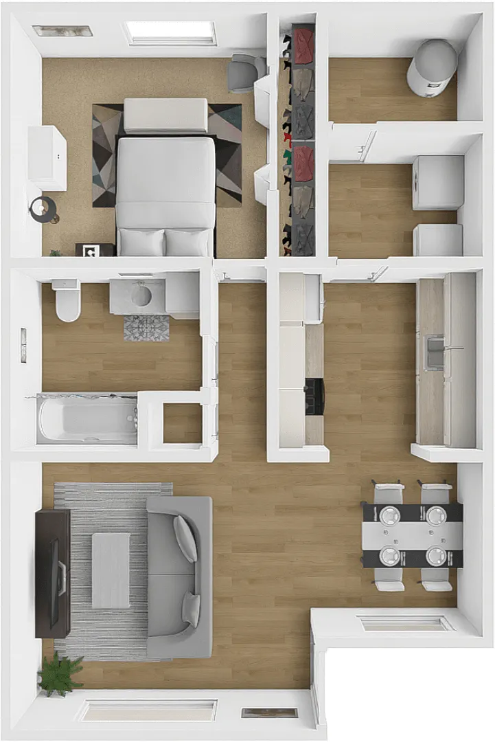 Floor plan 1 Bed 1 Bath