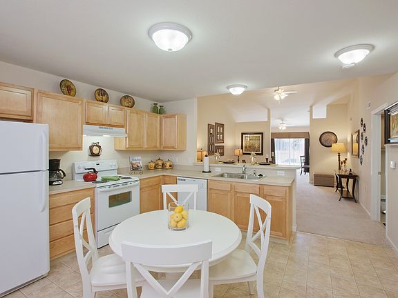 Room for your table and barstools with plenty of cabinetry