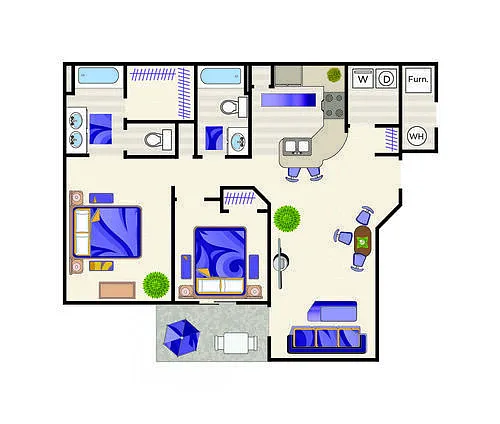 Floor plan 2X2 Reno