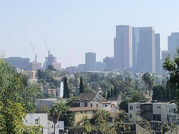 Gorgeous view of downtown Los Angeles from entertainer's patio.