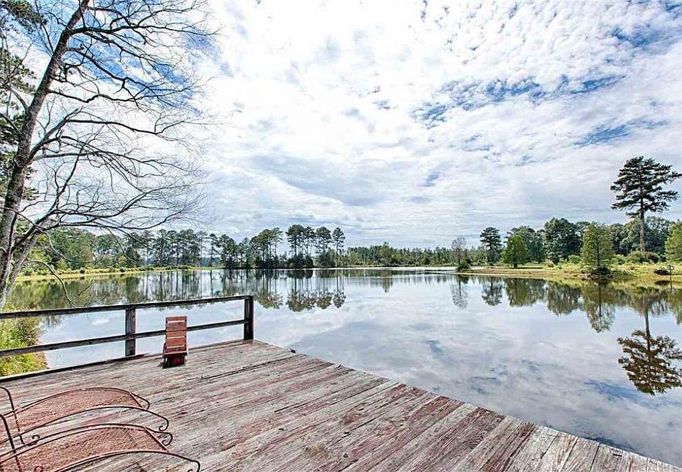 Fishing pier over looking private lake