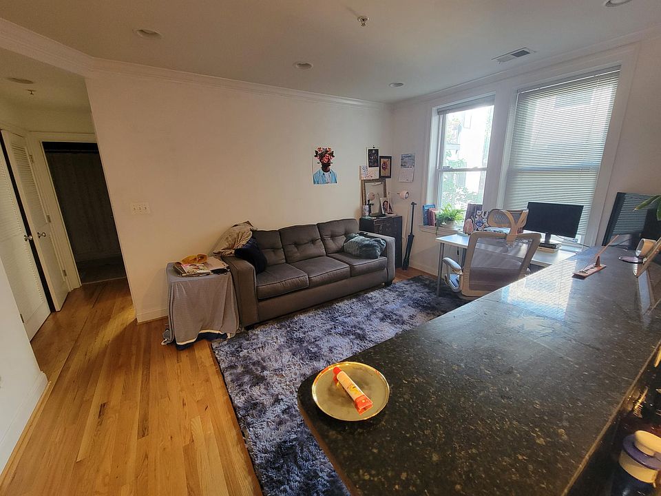 Tons of natural light. This apartment is on the first floor of a three story building.