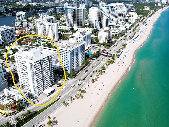 The Seasons Condo building circled- located directly on A1A