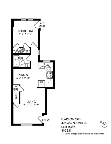 Floor plan 1 Bedroom, 1 Bath