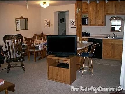 living room, dining, kitchen