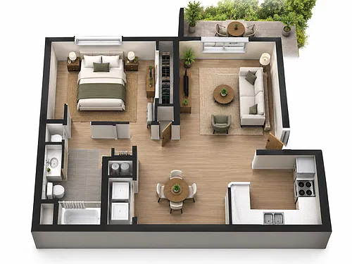 Floor plan 1 Bedroom 1 Bathroom