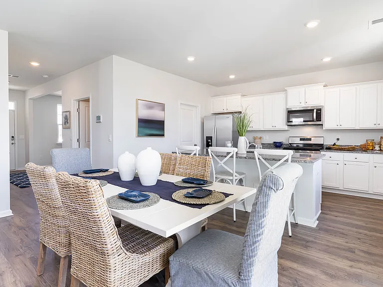Dining space and kitchen