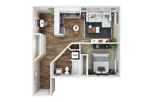 Floor plan 1x1 Den B