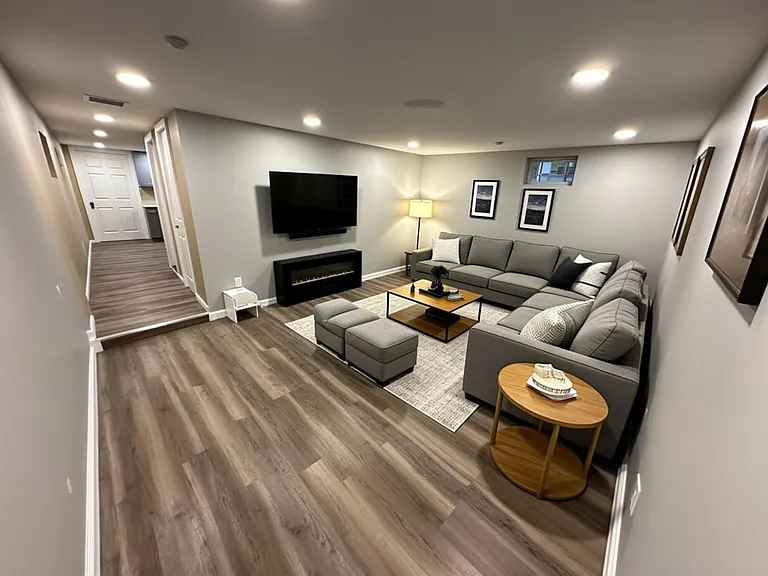 Virtually staged living room