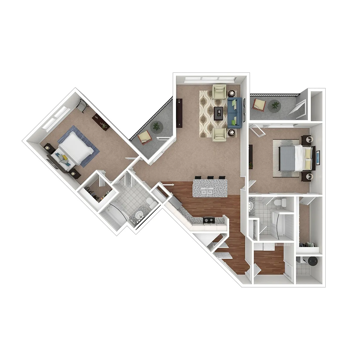 Floor plan Two Bedroom Luxe Duo