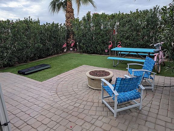 Synthetic lawn.