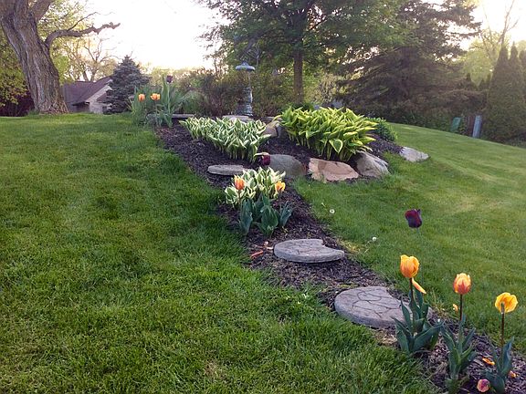 Terraced berm in front yard