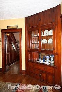 Built-in china hutch in dining room