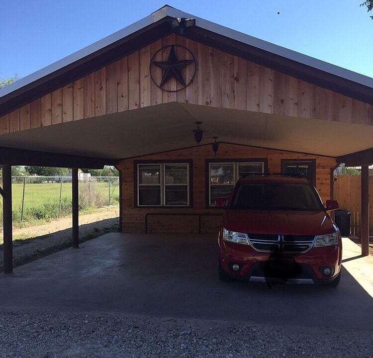 Attached 2 car carport