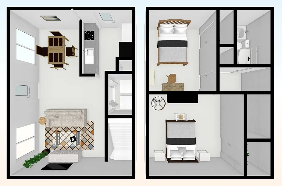 Floor plan 2 Bedroom Townhome
