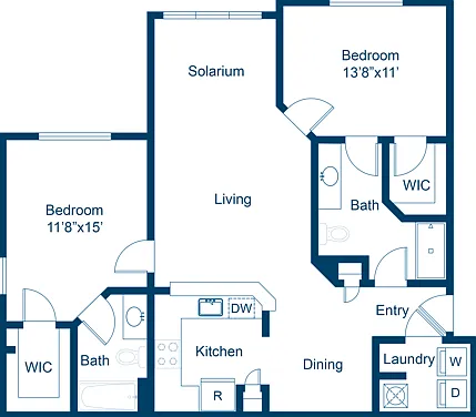 2 Bedroom | 2 Bath | 1137 SF 2 Bedroom | 2 Bath | 1137 SF