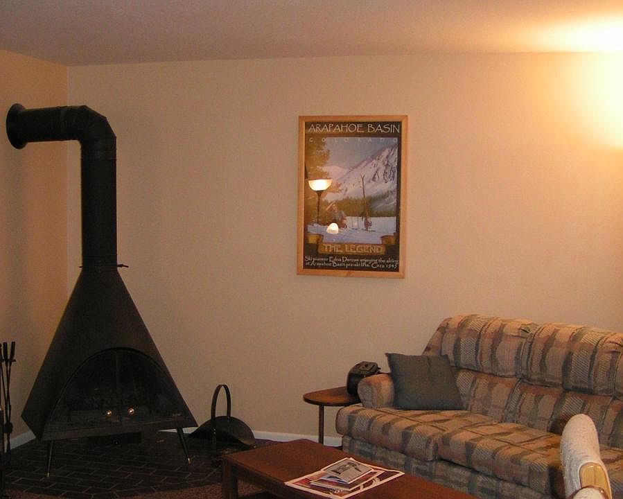 Living Room with woodburning fireplace