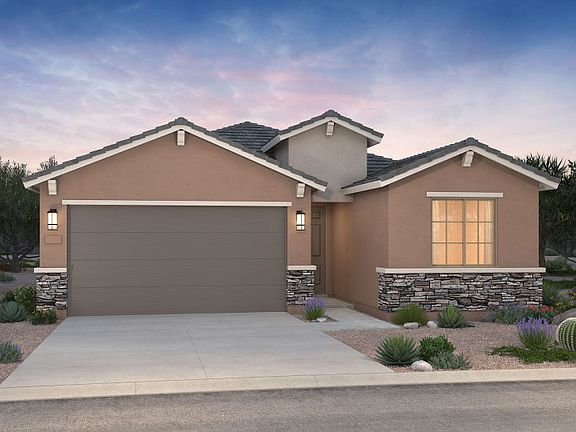 Exterior elevation B on the Nectar home design, accented with beautiful stone.