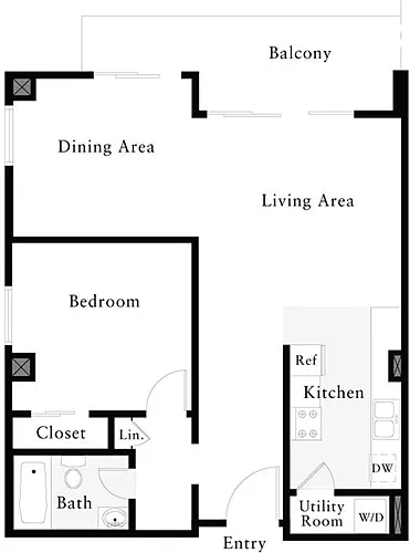 Floor plan 1 Bedroom B