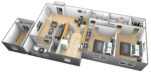 Floor plan 2 Bedroom 2 Bath