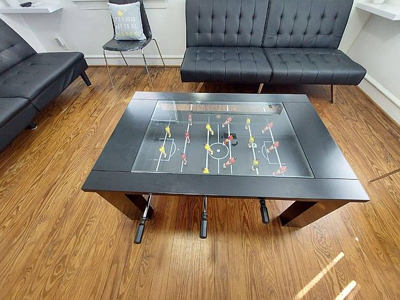 Living Room with Foosball Coffee Table