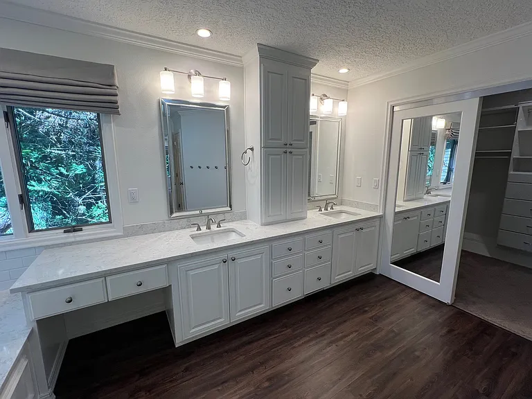 Primary bathroom and walk-in closet